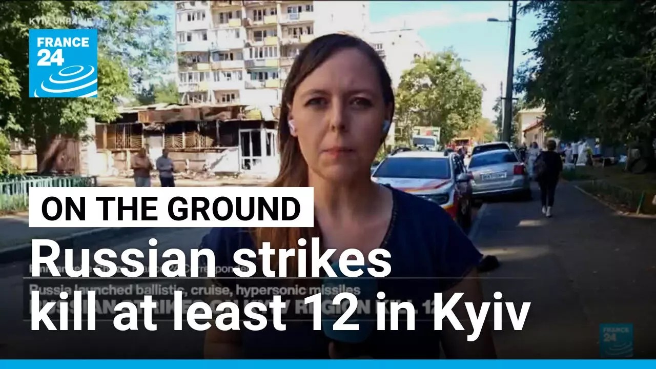 Russian Strikes Kill at Least 12 Across Kyiv and the Surrounding Region