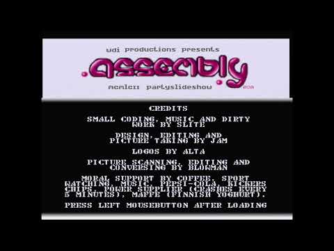 Commodore Amiga demo: World Industries - Assembly 1992 partyslideshow (1992)