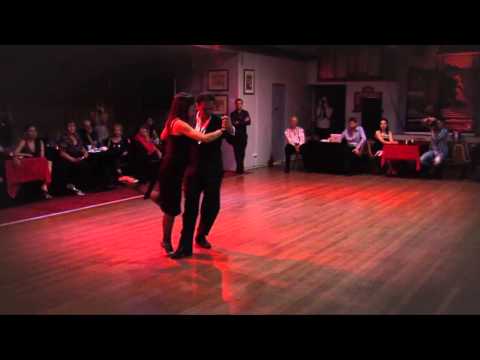  Fabian Peralta  and  Lorena Ermocida  are  dancing  to  the  tango  "  Esta Noche De Luna  "