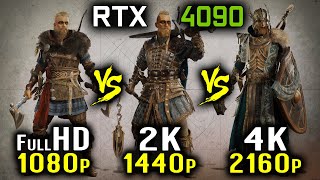 Assassin's Creed Valhalla - 1080p vs 1440p vs 2160p 4K - RTX 4090