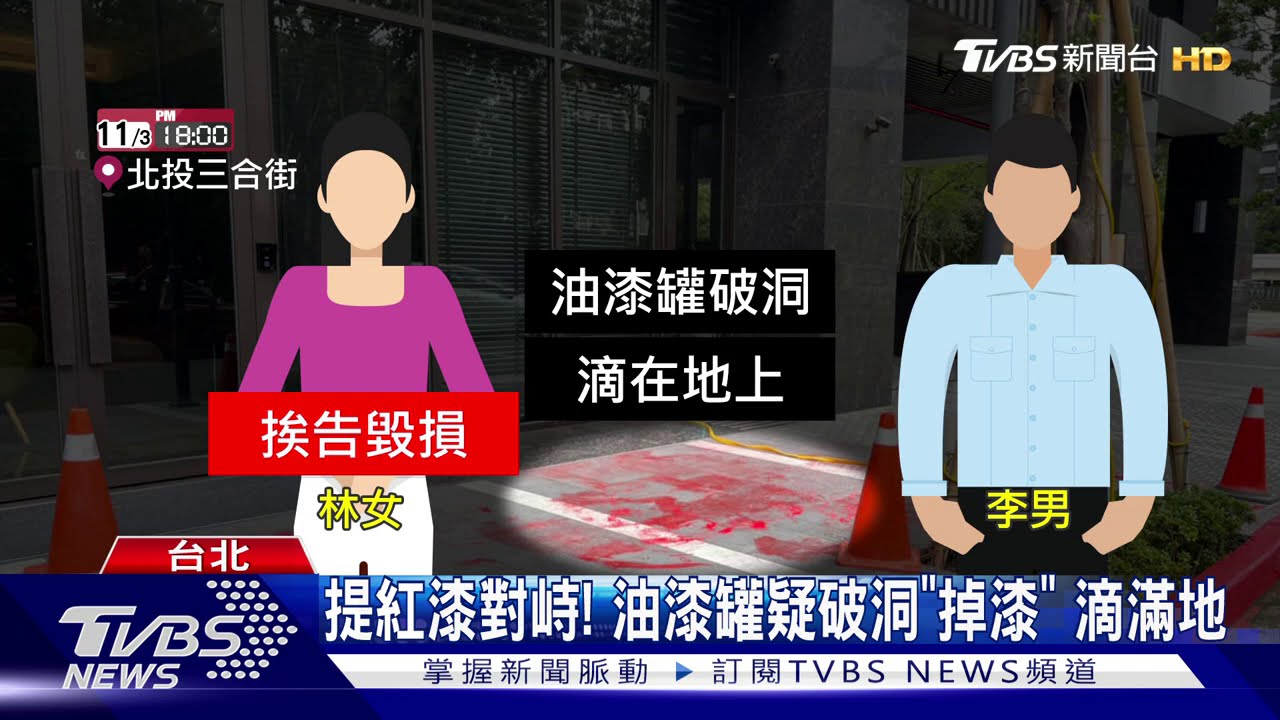 情侶吵架!提紅漆潑保全男友 豪宅遭波及
