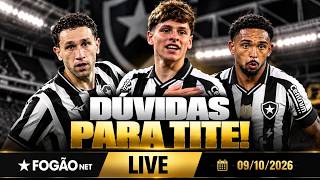 FOGÃONET LIVE: BOTAFOGO TEM DÚVIDAS PARA PRÓXIMA RODADA | SAF PEDE MAIS 180 DIAS DE PROTEÇÃO