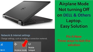 Fix Windows 10 Stuck in Airplane Mode in Dell | Fix flight mode error in Laptop | Fix Now