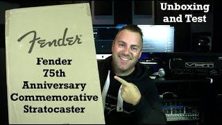 Video thumbnail for Fender 75th Anniversary Commemorative Stratocaster |Unboxing Test by Cryptic Mask Guitar