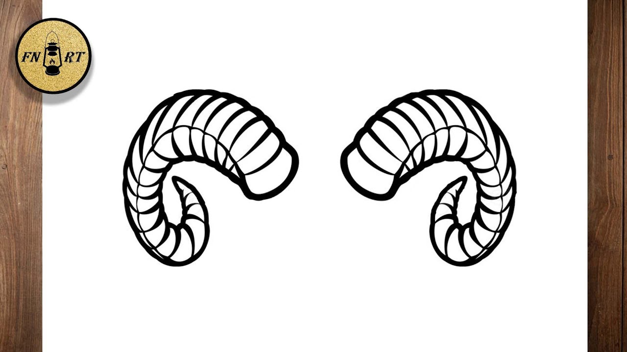 How to draw ram horns easy step by step
