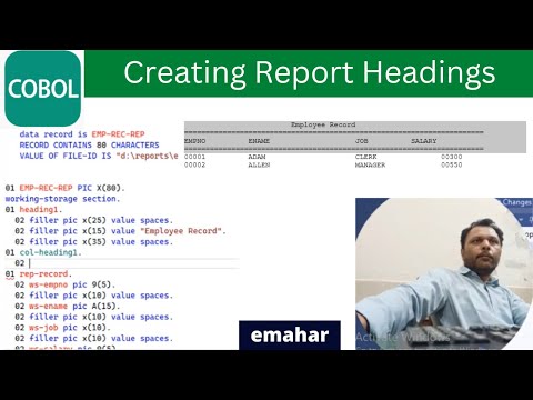 How to create headings for report  | COBOL