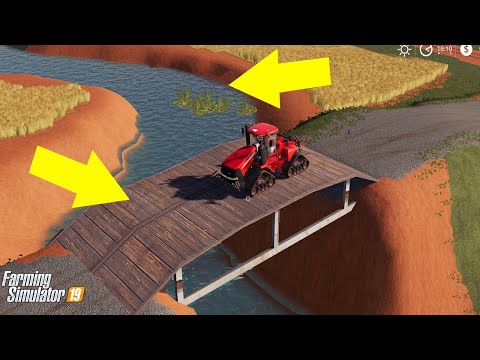 How to Build Log Bridge and River in Farming Simulator 19 - FS19 Construction Mods