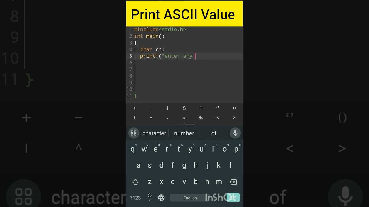 How to Print ASCII Value in C