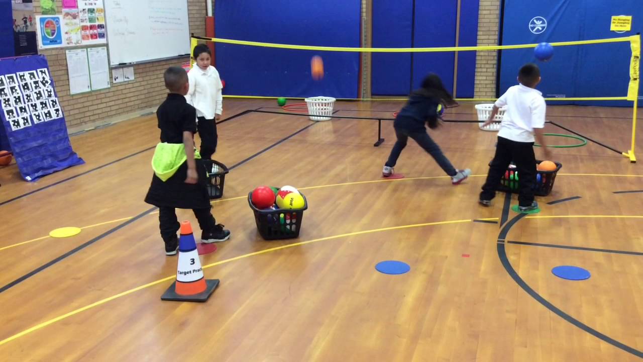 Elementary PE-Volleying Stations
