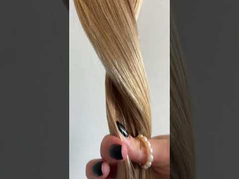 Натуральне волосся на заколках 38 см, 7 пасм, 100 грам, русяве з меліруванням (№12/613) video