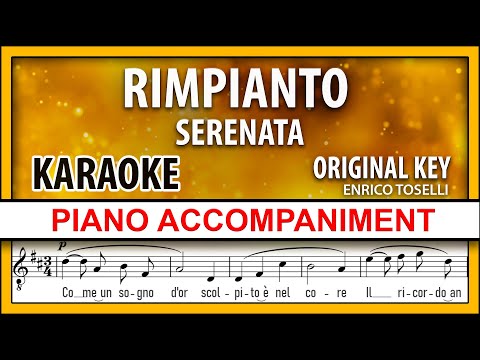 Serenata, Rimpianto KARAOKE Toselli Original key