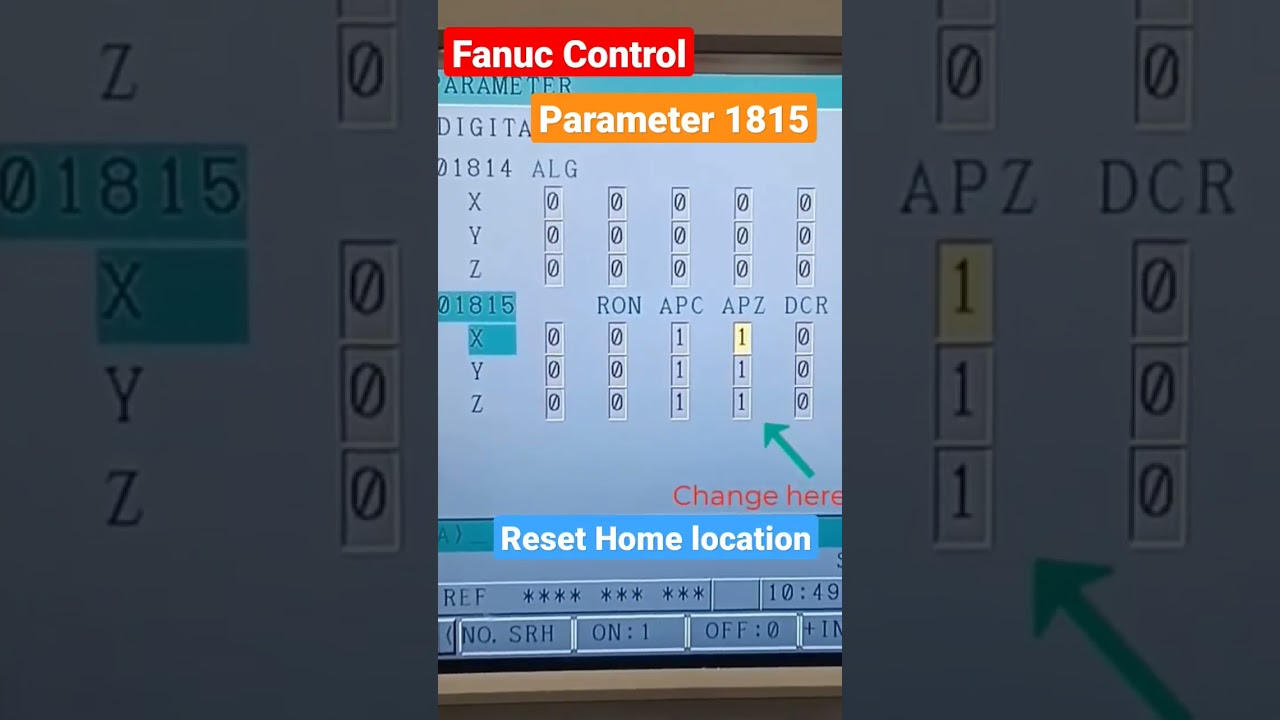 How to reset home position Fanuc controller #parameter #fanuc #cncmilling #howto #shorts