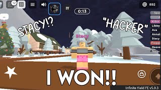 HACKING AND WINNING IN TOTAL ROBLOX DRAMA AS STACY! (EARLY MERGE)
