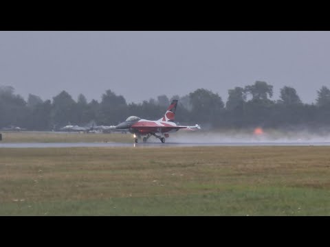 Stunning Danish F16 display in atrocious weather on the Friday of RIAT 23 at RAF Fairford