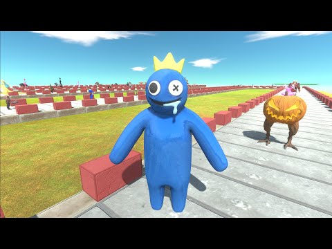 RAINBOW FRIEND BLUE DEATH RUN - Animal Revolt Battle Simulator