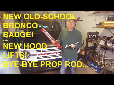 Ford Bronco - Install Retro Badge and Hood Gas Lift Struts DIY