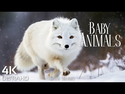 Baby Animals 4K UltraHD - Winter Cute Young Wild Animals With Relaxing Music (Colorfully Dynamic)