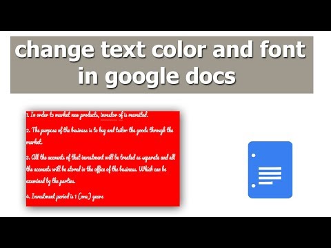 how to change text color and font style in google docs...