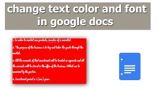 how to change text color and font style in google docs document
