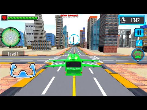 Flying Bus Robot Transform War - Police Robot Games - Android Gameplay