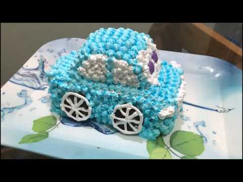 How to make Car Cake without any tools/Simple Car Cake at home. 1/2 Kg Car Cake .