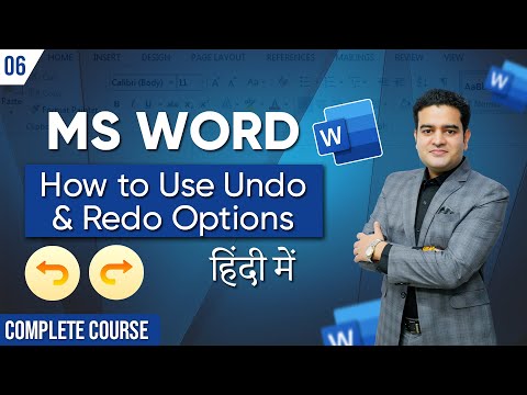 How To Use Undo and Redo Options In MS Word in Hindi | Microsoft Word Full Course mswordcourse