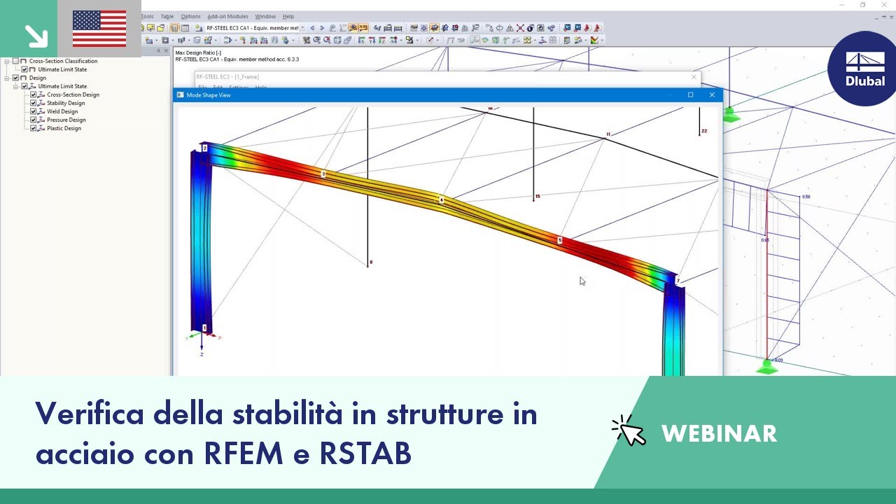 Verifica della stabilità in strutture in acciaio con RFEM e RSTAB