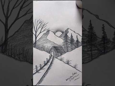 Amazing Hill Nature drawing with pencil #drawing #art #shorts #hills #drawingsayantan