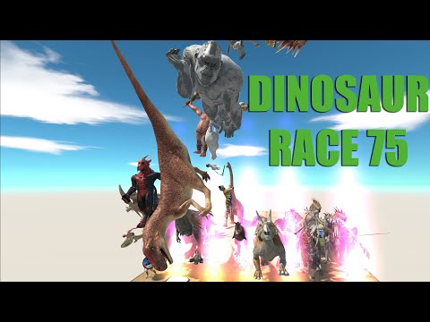 DINOSAUR RACE 75 | all unit race - Animal Revolt Battle Simulator