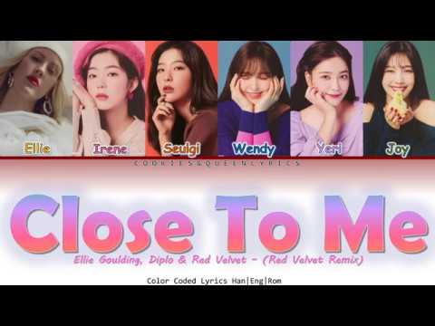 ELLIE GOULDING X DIPLO X RED VELVET - 'CLOSE TO ME (RED VELVET REMIX)' Color Coded Lyrics