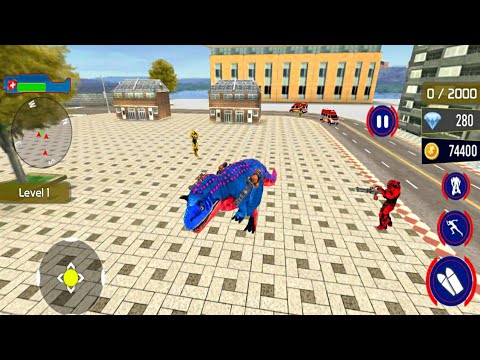 Optimus Prime Becomes a Blue Dinosaur–Police Truck Robot Game Gameplay #4