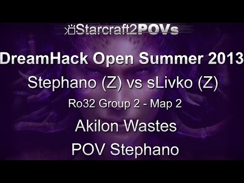 SC2 HotS - DreamHack Open 2013 - Stephano vs sLivko - Ro32 Group 2 - Map 2 - Akilon - Stephano