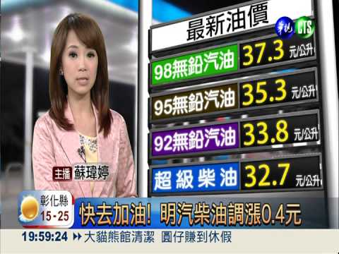 快去加油! 明汽柴油調漲0.4元