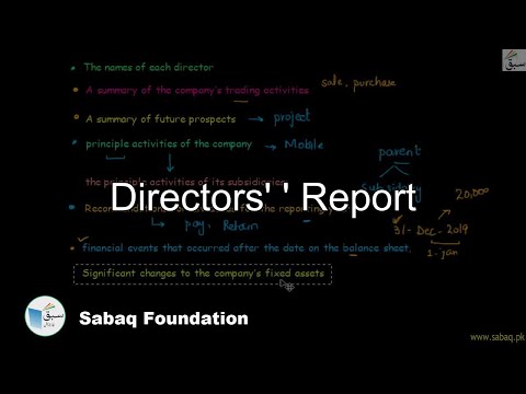 Directors' ' Report, Accounting Lecture | Sabaq.pk
