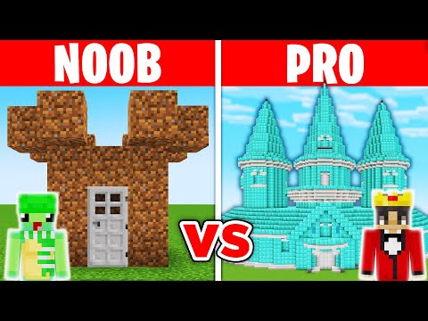 Minecraft NOOB vs PRO: SAFEST CASTLE HOUSE BUILD CHALLENGE
