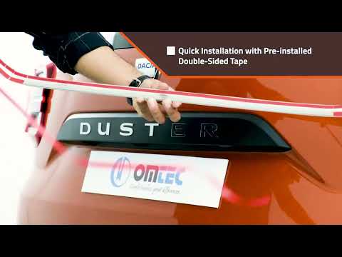 Nerez chrom lišta  leštěná nad SPZ Omtec  Dacia Duster 2018+