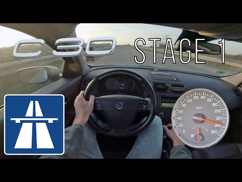 STAGE 1 VOLVO C30 T5 on AUTOBAHN POV test drive (NO SPEED LIMIT)