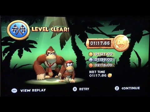 Donkey Kong Country Returns 1-2 King of Cling 1:17:86 Shiny Gold Medal Speedrun