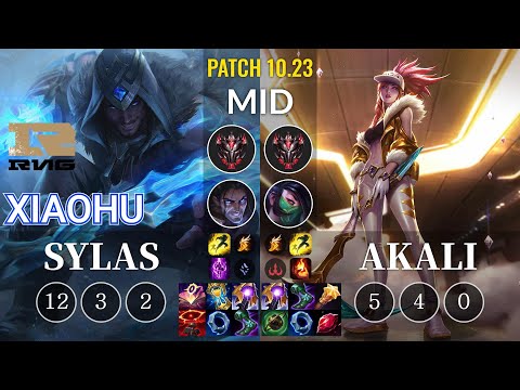 RNG Xiaohu Sylas vs Akali Mid - KR Patch 10.23