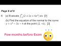 Calculus Integration Equation Of The Normal To The Curve