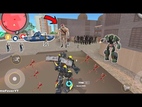 Rope Hero: Vice Town (Transformer Truck Fight Army Zombie Man) Skeleton in Base Camps - Gameplay HD