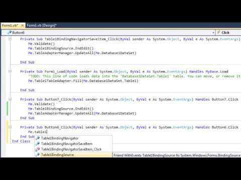 Database With Custom Action Buttons in VB 2010
