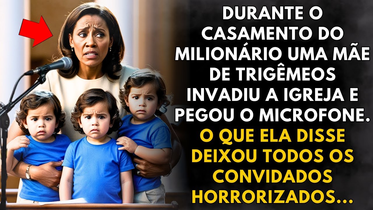 DURANTE O CASAMENTO DO MILIONÁRIO, UMA MÃE DE TRIGÊMEOS INVADIU A IGREJA E TOMOU...