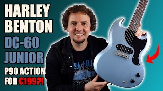 Video thumbnail for Harley Benton DC-60 Junior in Pelham Blue | How much P90 fun can you have for €199? Review & Demo by Rich. Words. Music.