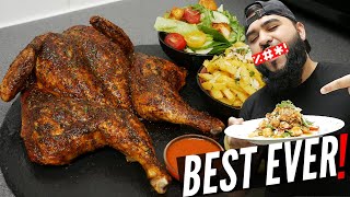 Juicy Roast Chicken with Garlic Cheese Fries & Salad | Halal Chef