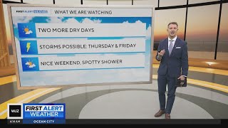 2 more dry days in Maryland before storm threat returns Thursday and Friday