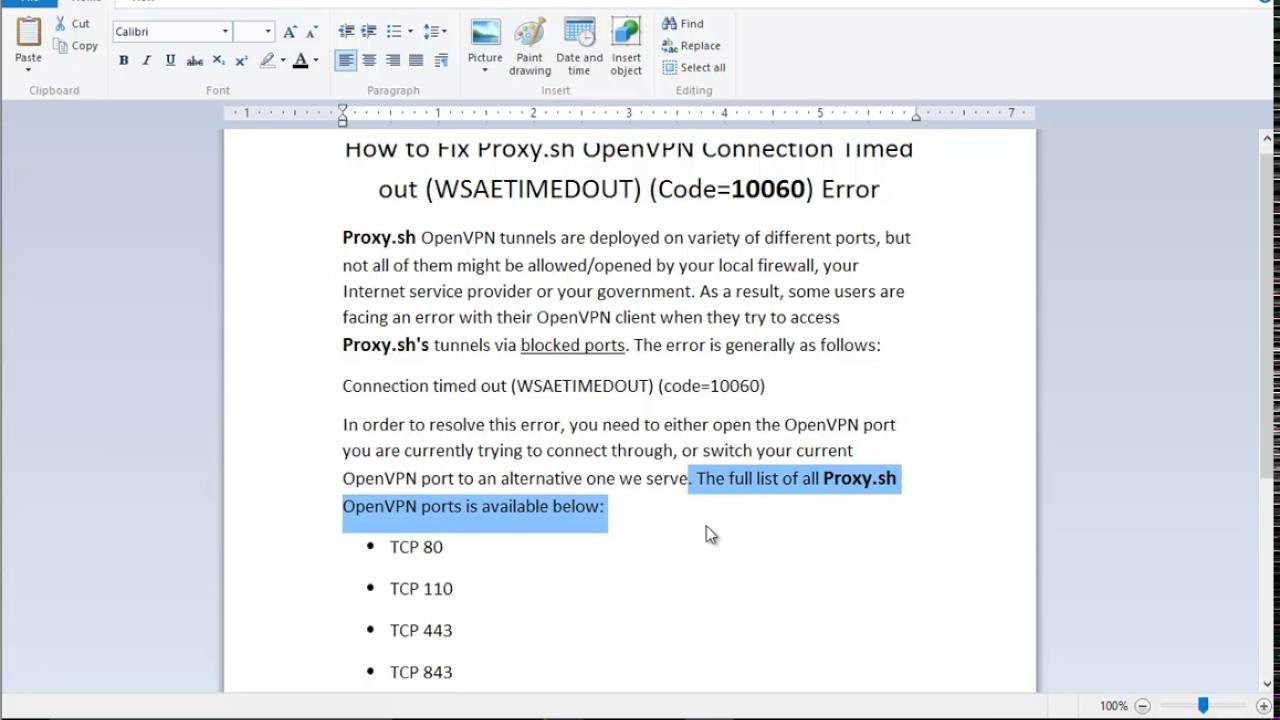 OpenVPN error 10060