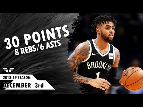 D'Angelo Russell - 2018.12.03 - Nets vs Cavaliers - 30 Pts, 8 Rebs, 6 Asts