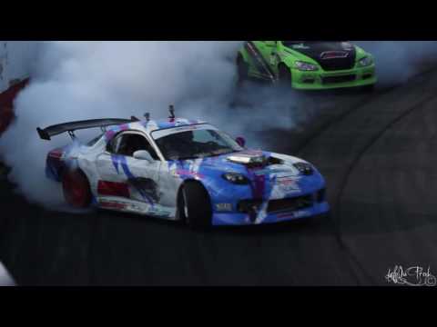 Francis Tassé leading Jeff Laflamme - Formula Drift Canada Round 1 2015