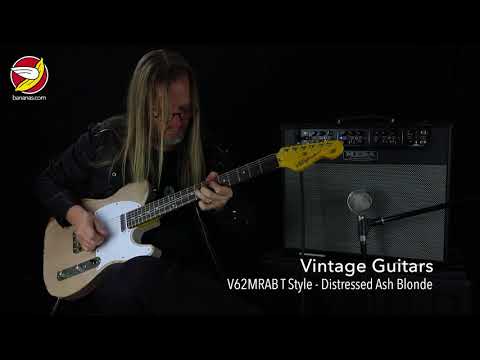 Vintage Guitars V62 ICON T-Style Electric Guitar - Distressed Ash Blonde image 12